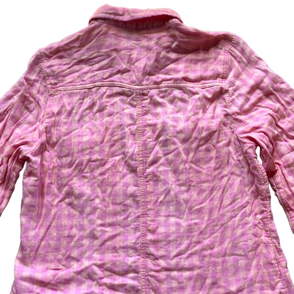 Maurices pink & orange plaid checkered long sleeve button down shirt - Picture 13 of 14